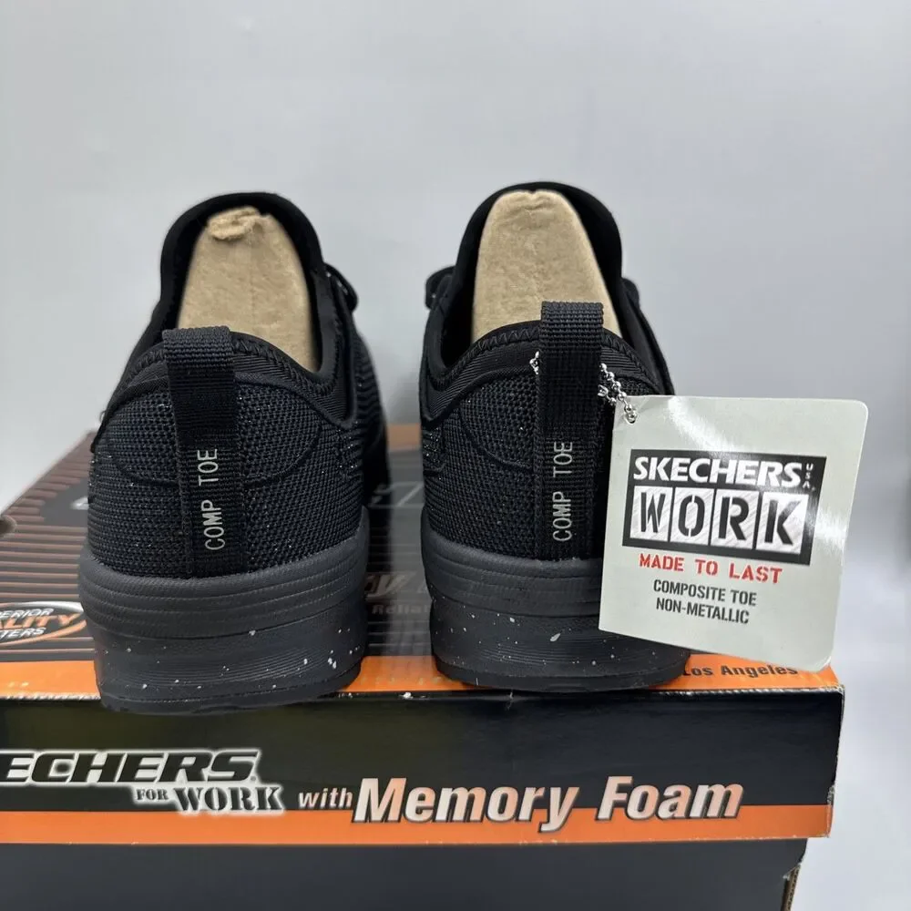 SKECHERS 108033 Women's Bulklin Balran Composite Toe Work Shoe Black Size 7.5